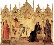 Simone Martini Annunciation with Two Saints and Four Prophets oil on canvas